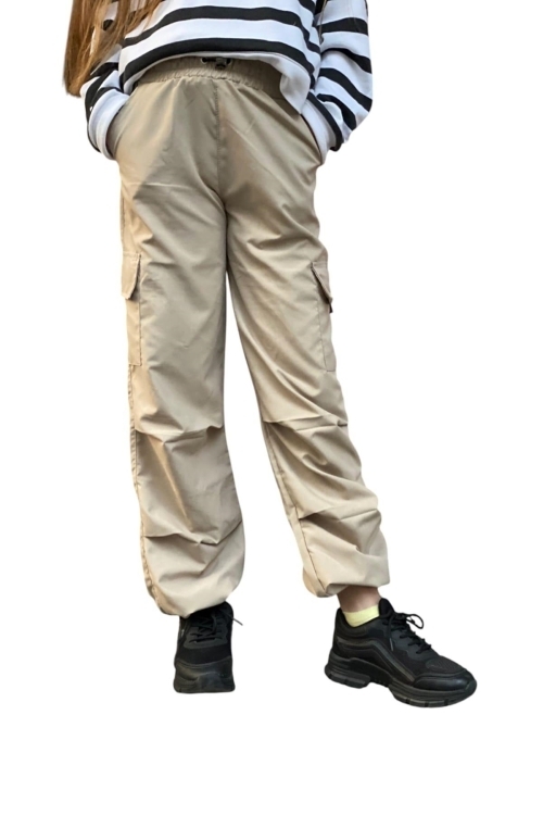 Kız Çocuk Kargo Cepli Paraşüt Pantolon 12133