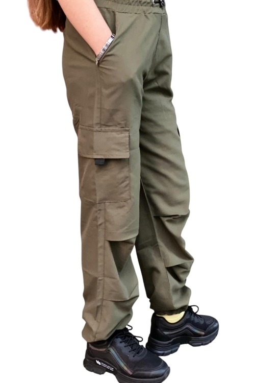 Kız Çocuk Kargo Cepli Paraşüt Pantolon 12133