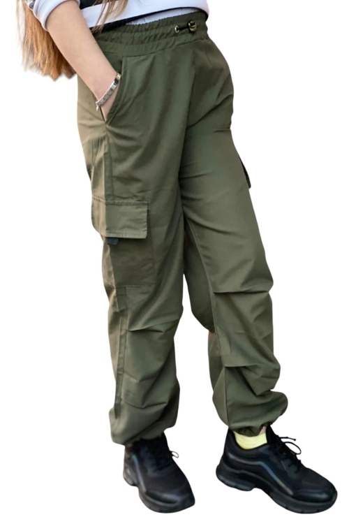 Kız Çocuk Kargo Cepli Paraşüt Pantolon 12133