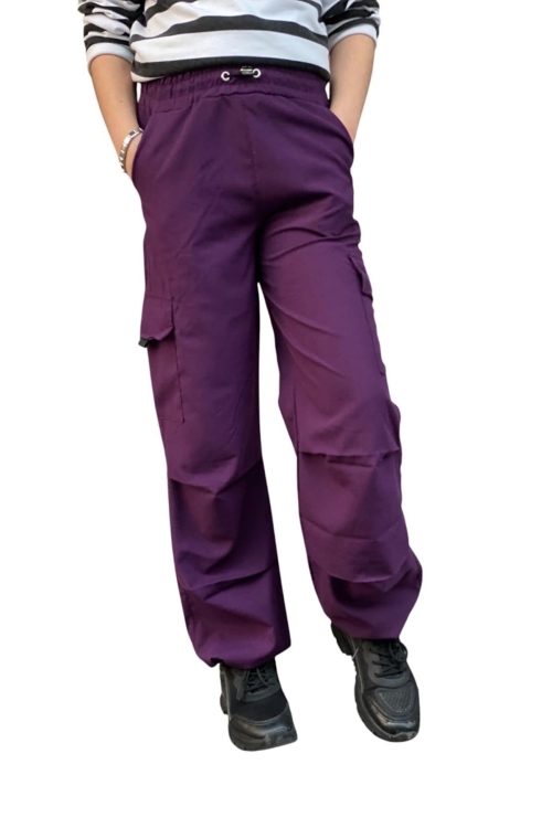 Kız Çocuk Kargo Cepli Paraşüt Pantolon 12133