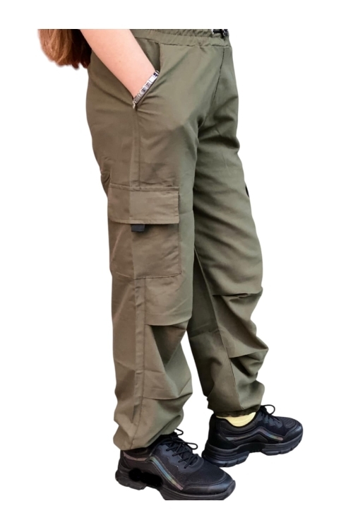 Kız Çocuk Kargo Cepli Paraşüt Pantolon 12162