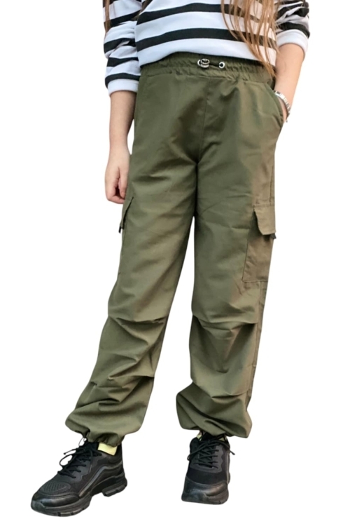 Kız Çocuk Kargo Cepli Paraşüt Pantolon 12162