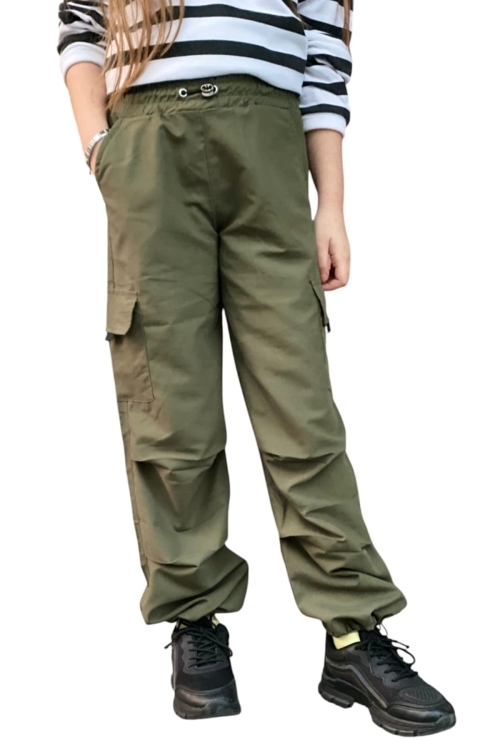 Kız Çocuk Kargo Cepli Paraşüt Pantolon 12162