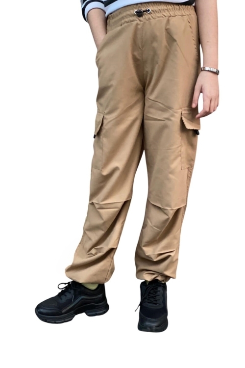 Kız Çocuk Kargo Cepli Paraşüt Pantolon 12162