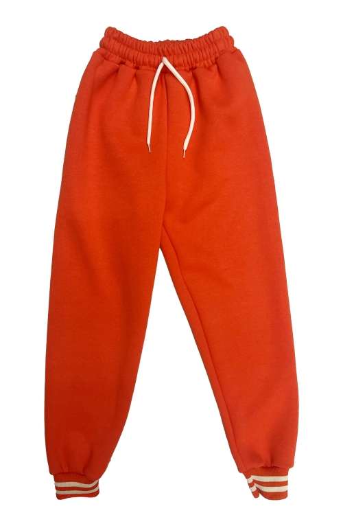 Kız Çocuk Taş Süslemeli Kapüşonlu Ribana Detaylı 3 İplik Alt-Üst Takım 12338