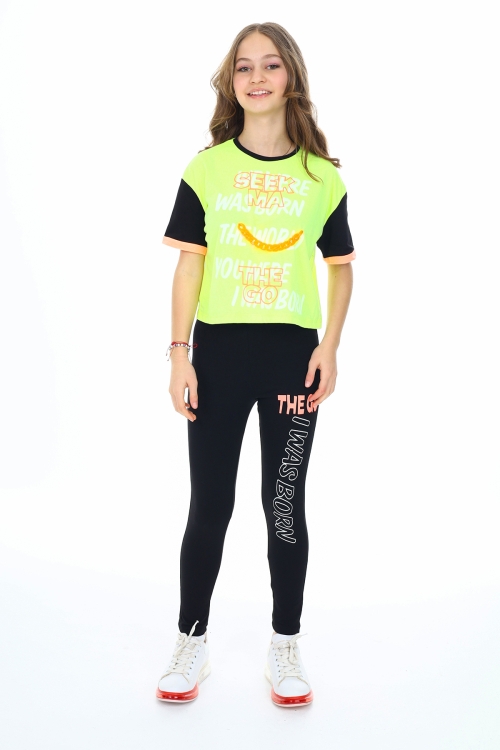 Kız Çocuk Taytlı Alt-Üst 2li Takım 12141