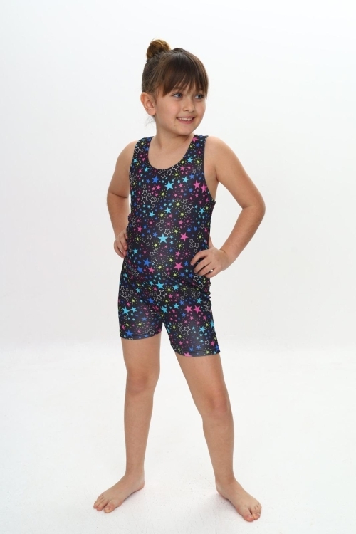 Kız Çocuk Yüzücü Şortlu Tek Parça Tulum Mayo Takımı 5-16 Yaş 12231