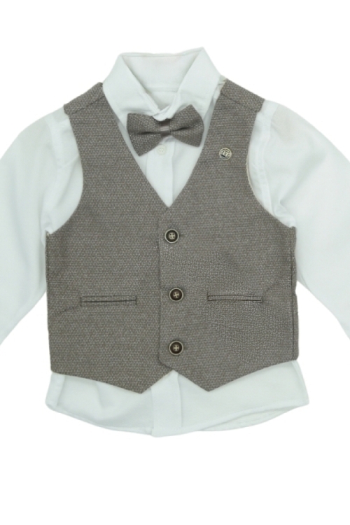 Erkek Bebek 4lü Takım Set (Pantolon+Gömlek+Yelek+Papyon) 12389