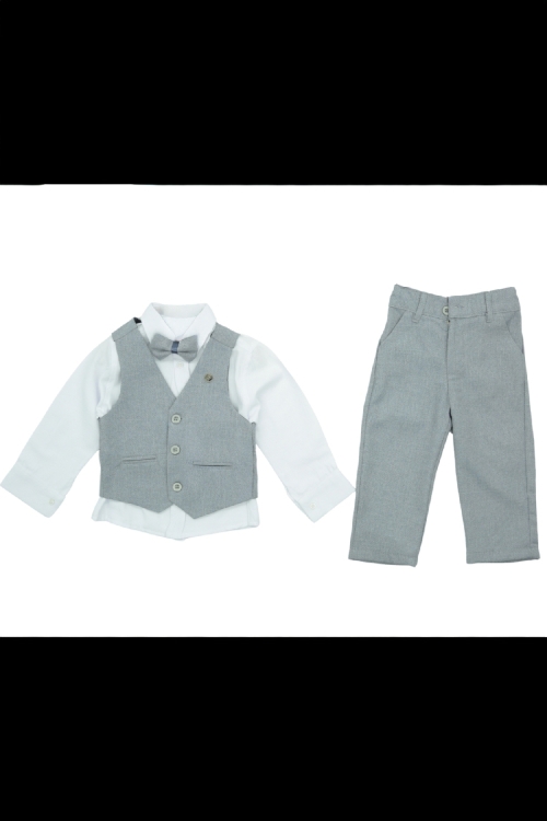 Erkek Bebek 4lü Takım Set (Pantolon+Gömlek+Yelek+Papyon) 12389