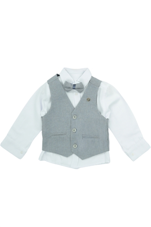 Erkek Bebek 4lü Takım Set (Pantolon+Gömlek+Yelek+Papyon) 12389