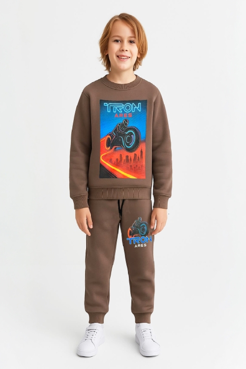 Erkek Çocuk 3 İplik Şardonlu Alt-Üst Takım Görsel Baskılı 3-10 Yaş 12408