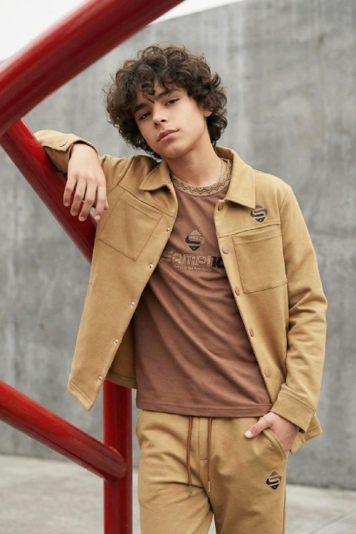 Erkek Çocuk Ceketli 3lü Takım (Ceket+T-Shirt+Alt) 6-16 Yaş 12555S10