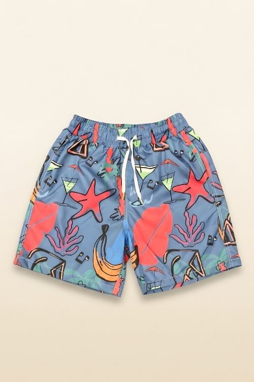 Erkek Çocuk Deniz&Havuz Şortu-Fermuar Cepli 4-15 Yaş 12614B