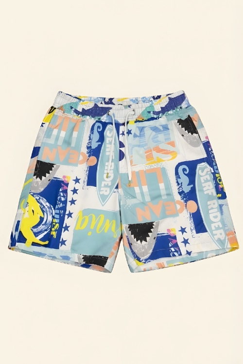 Erkek Çocuk Deniz&Havuz Şortu-Fermuar Cepli 4-15 Yaş 12614B