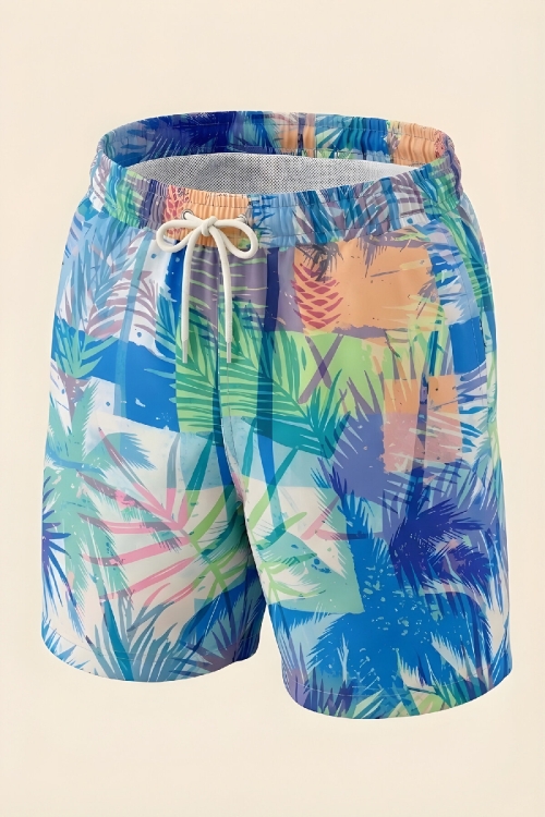 Erkek Çocuk Deniz&Havuz Şortu-Fermuar Cepli ve Desenli 4-15 Yaş 12612B