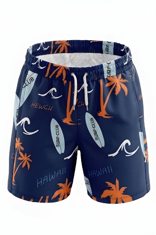 Erkek Çocuk Deniz&Havuz Şortu-Fermuar Cepli ve Desenli 4-15 Yaş 12612B