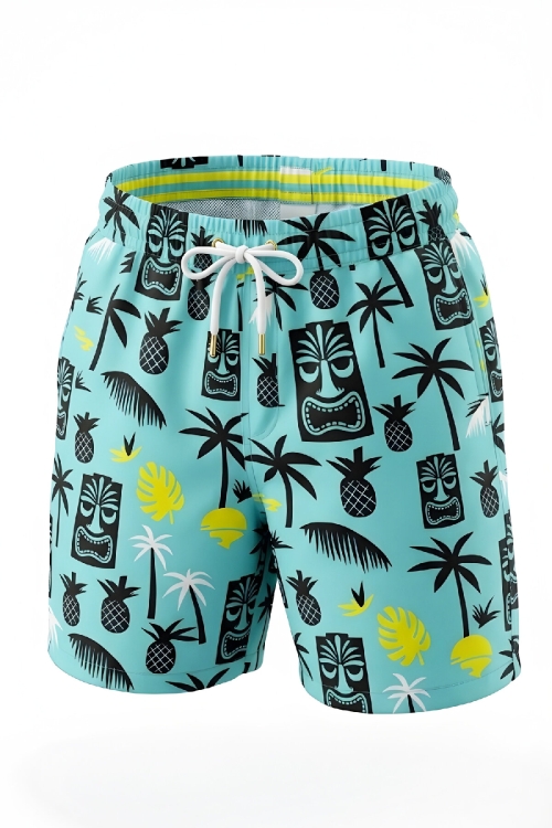 Erkek Çocuk Fermuar Cepli ve Desenli Deniz&Havuz Şortu 4-15 Yaş 12613B