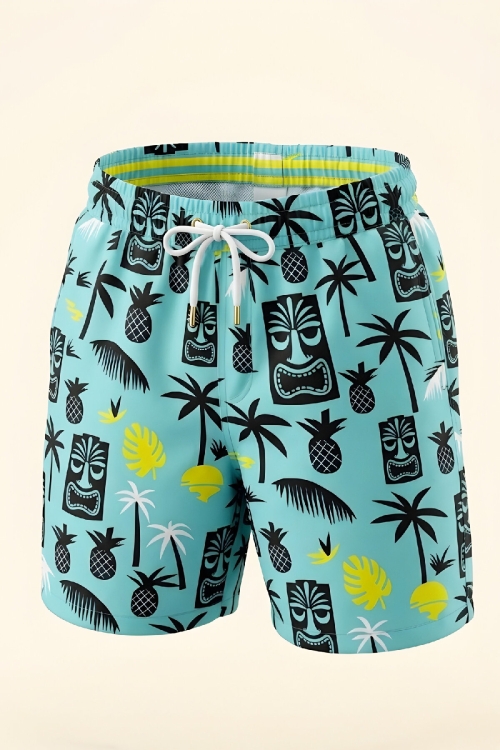 Erkek Çocuk Fermuar Cepli ve Desenli Deniz&Havuz Şortu 4-15 Yaş 12613B