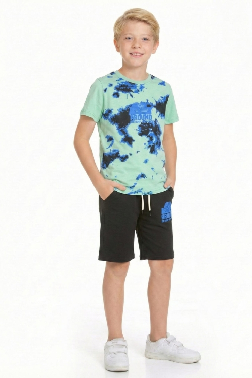 Erkek Çocuk Görsel Tasarımlı ve Kaprili Alt-Üst Takım 3-10 Yaş 12554