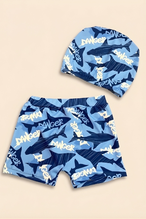 Erkek Çocuk Şortlu Ve Boneli Mayo Takımı (Şort+Bone) 2-7 Yaş 12595B