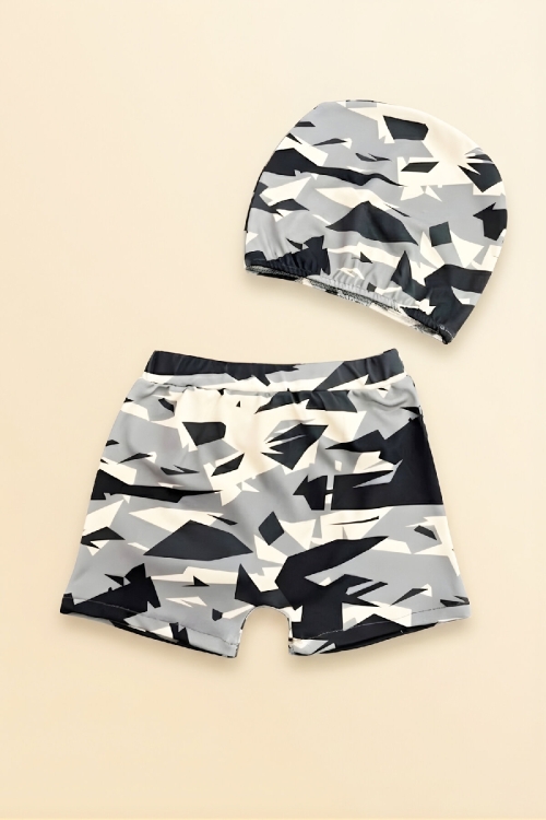 Erkek Çocuk Şortlu Ve Boneli Mayo Takımı (Şort+Bone) 2-7 Yaş 12595B