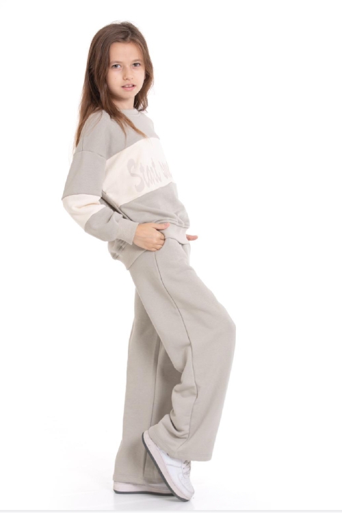 Kız Çocuk 3 İplik ve Şardonsuz Eşofman Takımı 5-9 Yaş 12487