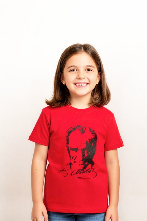 Kız Çocuk ATATURK Posterli T-Shirt 8-12 Yaş 12539