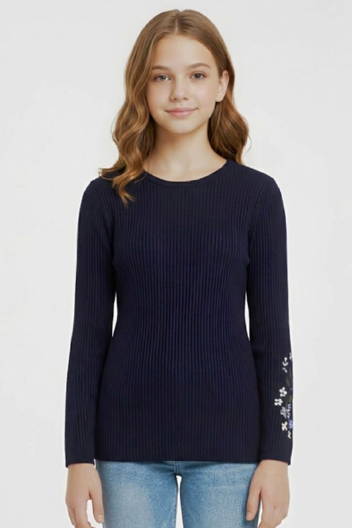 Kız Çocuk Bluz-Çiçek Nakışlı  12-16 Yaş 12542