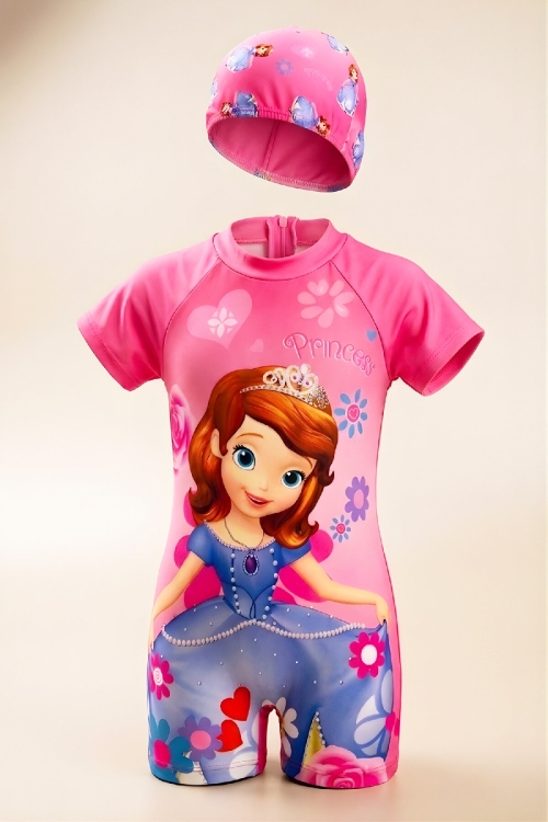 Kız Çocuk Boneli Mayo Takımı (Mayo+Bone) 2-8 Yaş 12587N