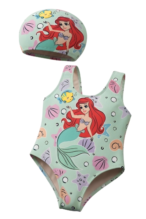 Kız Çocuk Boneli Mayokini-Görsel Desenli-2-6 Yaş 12615N