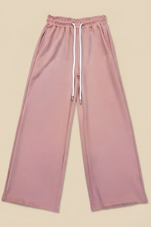 Kız Çocuk Doble Face Kumaş Geniş Paça Eşofman Alt 12683