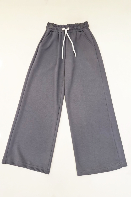 Kız Çocuk Doble Face Kumaş Geniş Paça Eşofman Alt 12683
