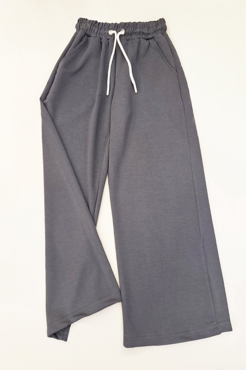 Kız Çocuk Doble Face Kumaş Geniş Paça Eşofman Alt 12683