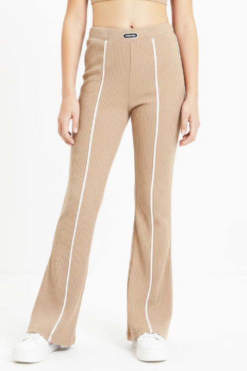 Kız Çocuk Fitilli ve Beyaz Çıma Detaylı Eşofman Altı- 5-15 Yaş 12462