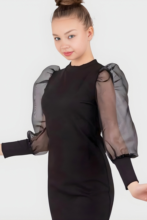 Kız Çocuk Kolları Tüllü Elbise 9-15 Yaş 12564