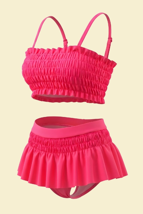 Kız Çocuk Mayo Takımı-Gipeli+Ayarlanabilir Askılı Kollu 8-12 Yaş 12622B