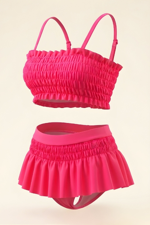 Kız Çocuk Mayo Takımı-Gipeli+Ayarlanabilir Askılı Kollu 8-12 Yaş 12622B