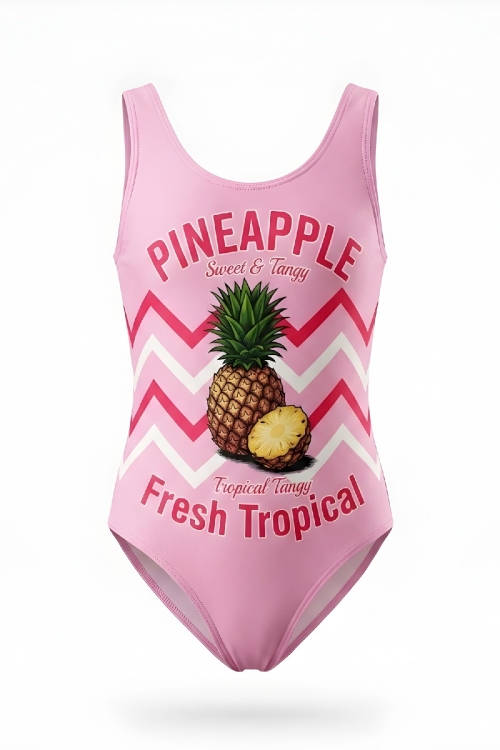 Kız Çocuk Mayokini - Görsel Desenli-2-6 Yaş 12616N