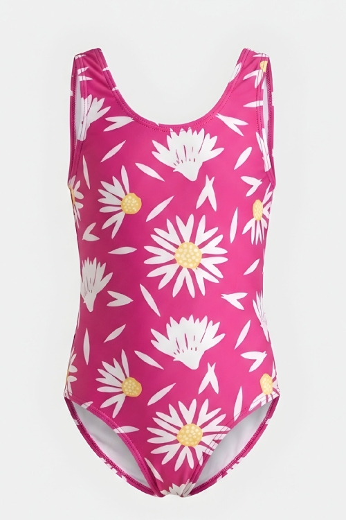 Kız Çocuk Mayokini - Görsel Desenli-2-6 Yaş 12616N