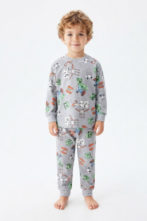 Erkek Çocuk %100 Pamuk Pijama Takımı 9-36Ay 12737IS