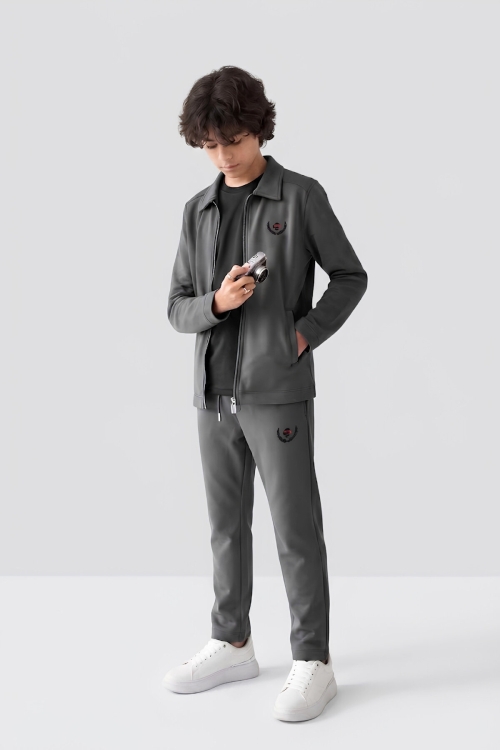 Erkek Çocuk 3lü Takım (Ceket+T-Shirt+Alt) 6-16 Yaş 12770SMP