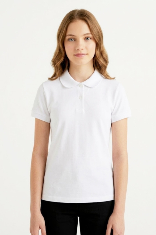 Kız Çocuk %100 Pamuk ve Okul Tarz  T-Shirt 5-16 Yaş 12724AT