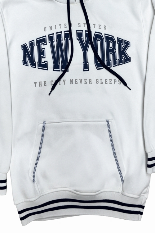 Erkek Çocuk 3 İplik Kapüşonlu Kanguru Cepli Baskılı Sweatshirt 12329