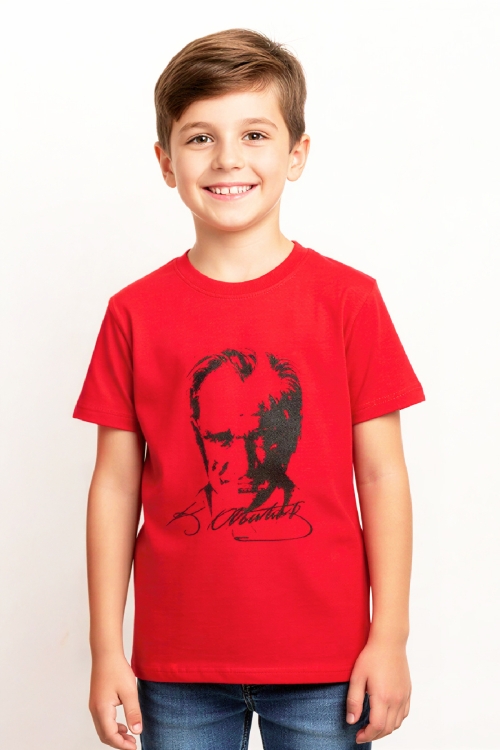 Erkek Çocuk ATATURK Posterli T-Shirt 8-12 Yaş 12541