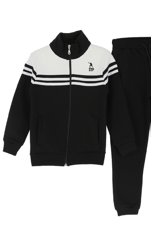 Erkek Çocuk Eşofman Takım-3 İplik Şardonlu-Fermuarlı-Hakim Yaka 12-16 Yaş 12381