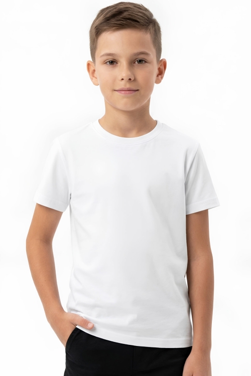 Erkek Çocuk Geniş Kalıp Basic T-Shirt 6-14 Yaş 12689DS