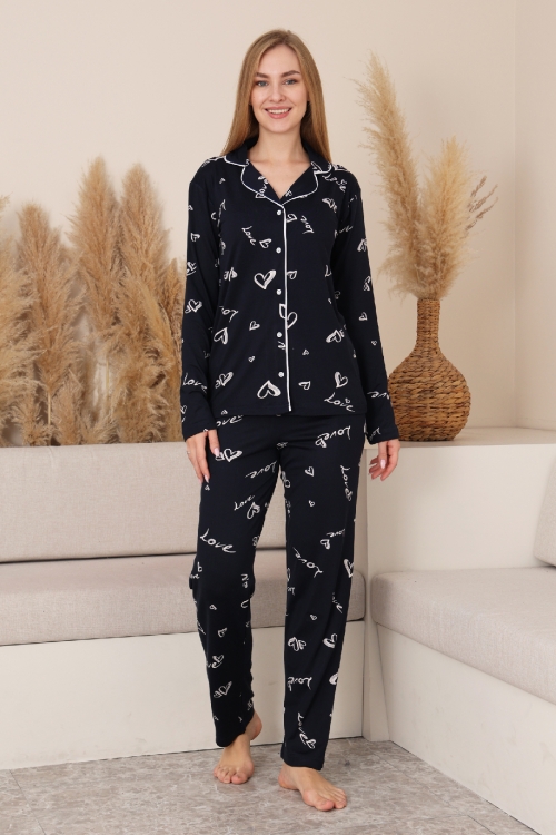 Kadın %100 Pamuk Milan Soft Kumaş Pijama Takımı 12423