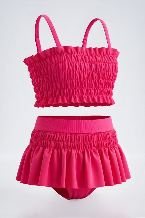 Kız Çocuk Mayo Takımı-Gipeli+Ayarlanabilir Askılı Kollu 8-12 Yaş 12622B