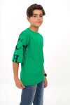 Erkek Çocuk Kol Yazı Baskılı T-Shirt 9-14 Yaş Lx7067