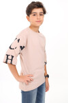 Erkek Çocuk Kol Yazı Baskılı T-Shirt 9-14 Yaş Lx7067